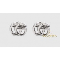 Gucci cufflinks in antique silver double GG