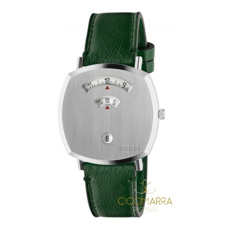 Gucci Grip Herrenuhr grünes Leder - YA157412