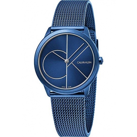 CK Minimal Uhr M Milanese blau Stahl BLU - K3M51T5N