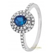 Salvini Dora ring with blue sapphire and double ring of diamonds