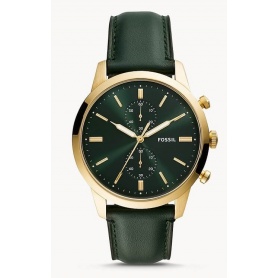 Townsman Fossil chronograph green leather - FS5599