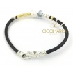 Misani bracelet jewelery Leather accents with gold, silver and Aquamarine