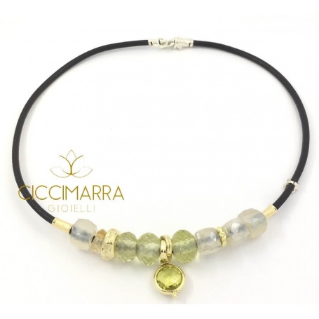 Misani Matera collection necklace with Moonstone and Lemon Quartz