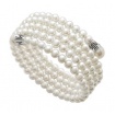 Mimì Lollipop Armband mit fünf weißen und silbernen Perlensträngen