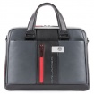 Slim briefcase Piquadro Urban gray and black - CA4098UB00 / GRN