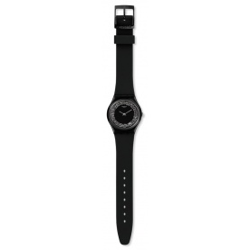 Swatch-Uhr Sparklenight schwarzes Silikon mit Swarovski-Silber - GB312