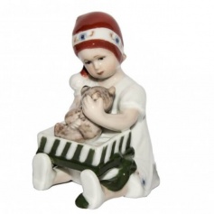 Statuina Natalizia Elsa bambina con regalo Royal Bianco