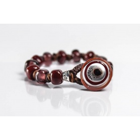 Moi bracelet with burgundy glass beads Tenth unisex