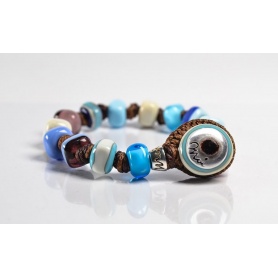 Moi bracelet with unisex celestial glass beads