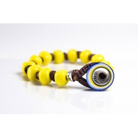 Moi bracelet with Galbus unisex yellow glass beads