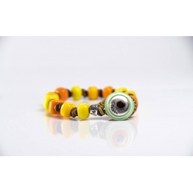 Moi bracelet with yellow Sun unisex glass beads