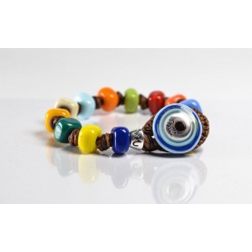 Moi bracelet with multicolor glass pearls Unisex carousel