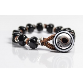 Moi bracelet with pearls in black San Lorenzo unisex glass