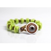 Moi bracelet with unripe Cedrina green glass pearls