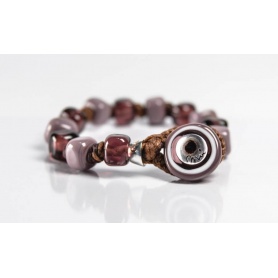 Moi bracelet with unisex purple glass beads