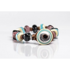 Moi bracelet with multicolor glass beads Martial unisex