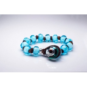 Moi Bikini bracelet with unisex turquoise glass beads