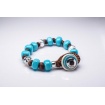 Moi Cilestrino bracelet with unisex light blue glass beads