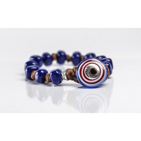 Moi Blueblood bracelet with unisex blue glass beads