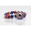 Moi School bracelet with unisex blue and red glass beads