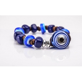 Moi Deepblue bracelet with unisex blue glass beads