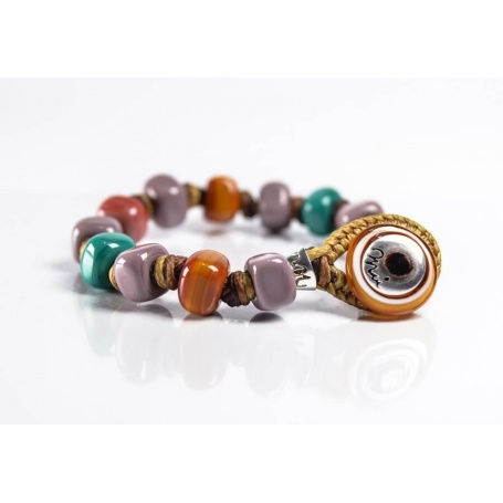 Moi Picardia bracelet with unisex multicolored glass beads