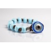 Moi Opale bracelet with unisex opalescent light blue glass beads