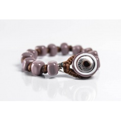 Moi Fango bracelet with unisex mud lilac glass beads