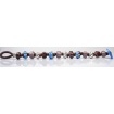 Moi Amos Silver bracelet with unisex brown, blue and silver glass beads