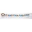 Moi Battigia bracelet with unisex white and light blue glass beads