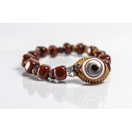 Moi Cocoa bracelet with unisex chocolate brown glass beads