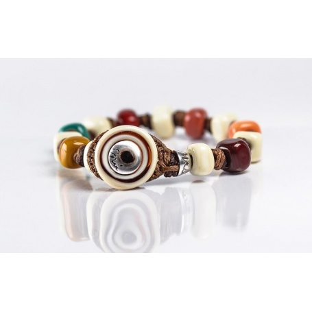 Moi Caicco bracelet with unisex multicolored glass beads