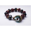 Moi Bonnie bracelet with unisex black and burgundy glass beads