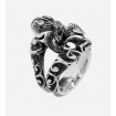 Maria and Luisain chevalier ring in inlaid burnished silver -AA0052