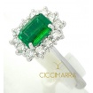 Anello con Smeraldo di Giorgio Visconti in oro bianco e diamanti AB16673BS