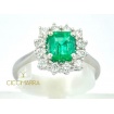 Ring with Emerald Ciccimarra Gioielli in white gold and diamonds - CISM01