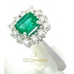 Anello con Smeraldo Ciccimarra Gioielli in oro bianco e diamanti - CISM01