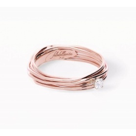 Filodellavita 7-strand Solitaire in Rose gold with 0.08ct diamond AN102RB / 08