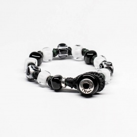 Moi Gala bracelet with unisex black and white glass stones