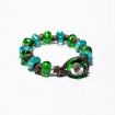 Moi Groovy Armband mit unisex grünen und türkisfarbenen Glassteinen