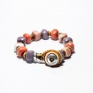 Moi Island bracelet with unisex pink lilac glass and coral stones