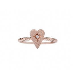 Otto Gioielli medium heart ring in rose gold and diamond