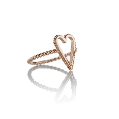 Otto Gioielli ring in rose gold with large empty heart