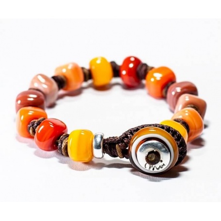 Moi Zabana bracelet with unisex multicolored glass beads