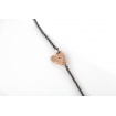 Otto Gioielli bracelet with rose gold heart and silver bracelet