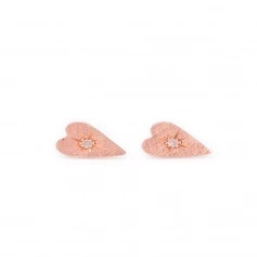 Otto Gioielli heart earrings in rose gold and diamond - AI358