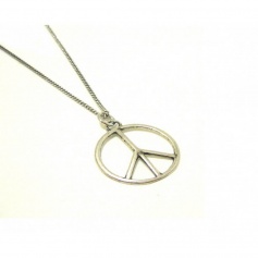Silberne Spadarella-Halskette mit Peace-Anhänger - CD570