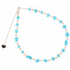 Maman et Sophie necklace in rosé silver and turquoise stones