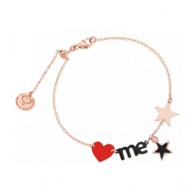 Maman et Sophie bracelet with red heart and wording ME stars