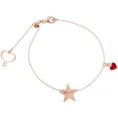 Maman et Sophie woman bracelet with star and small red heart